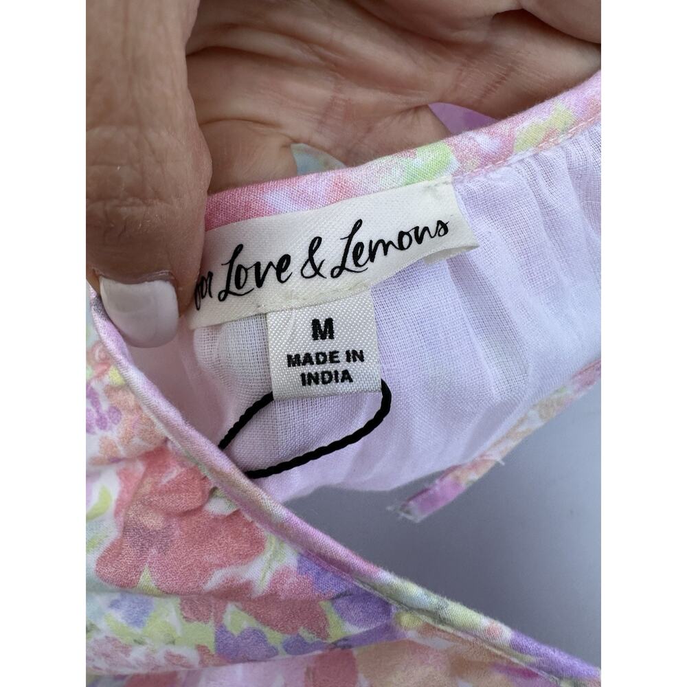 NEW For Love & Lemons Floral Dainty Mini Dress Babydoll Cottage-core Coquette M - Picture 12 of 16